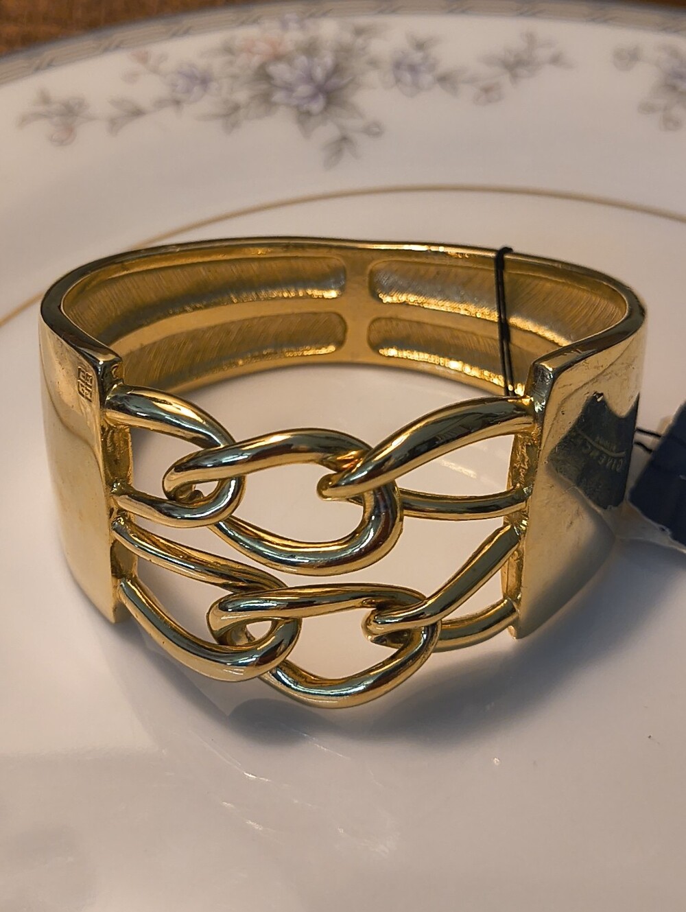 Givenchy Gold Double Link Cuff Bracelet - Elegant Chain Design